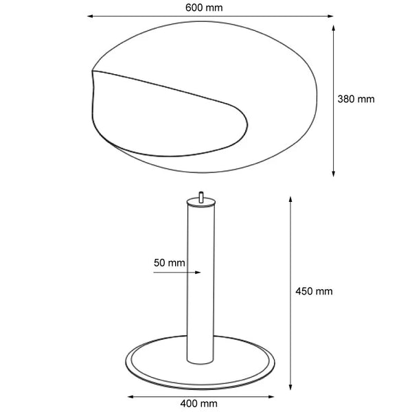 Cocoon Pedestal med stålfod - Sort