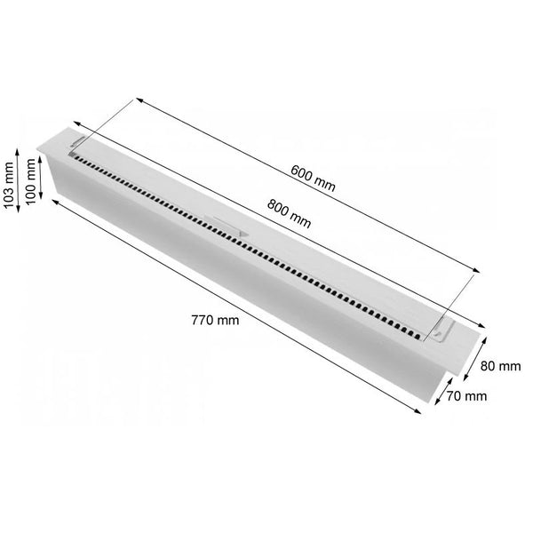 Slimline brander - 80 cm