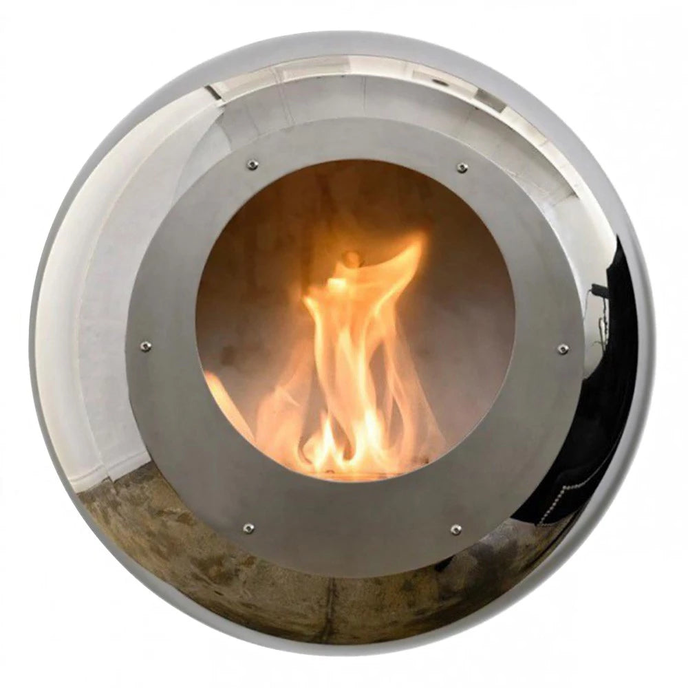 Cocoon terra bioethanol fireplace next to sofa