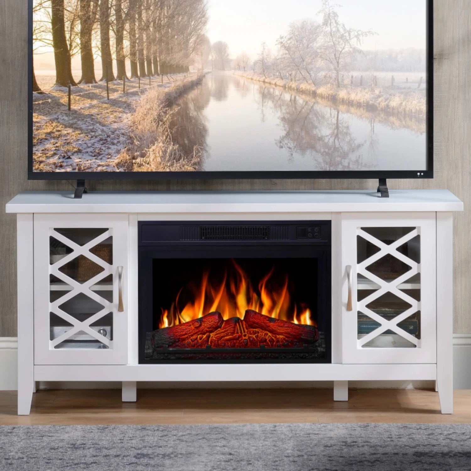 tv stand electric fireplace