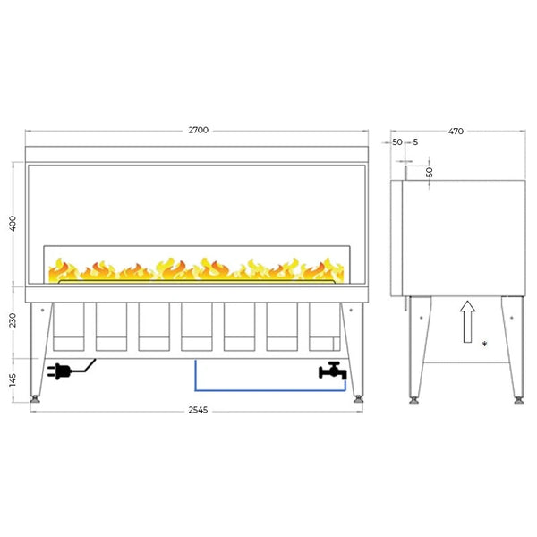 Incanto 2500 Built-in Water Vapour Fireplace