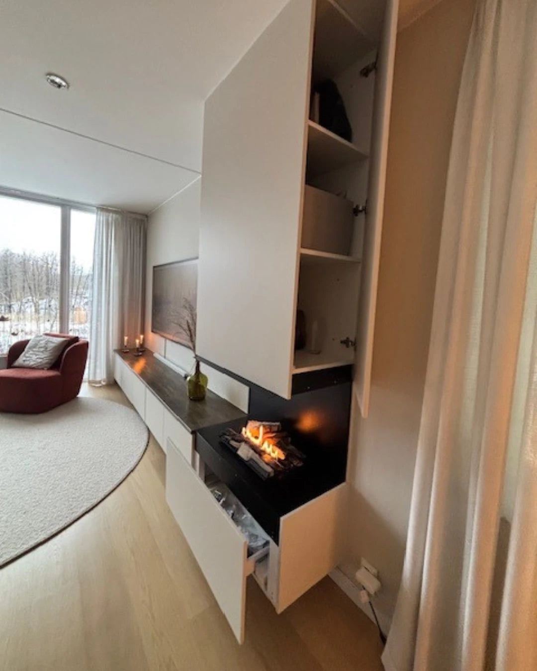 Planika Forma Three-sided Built in Bioethanol Fireplace with Prime Fire Burner