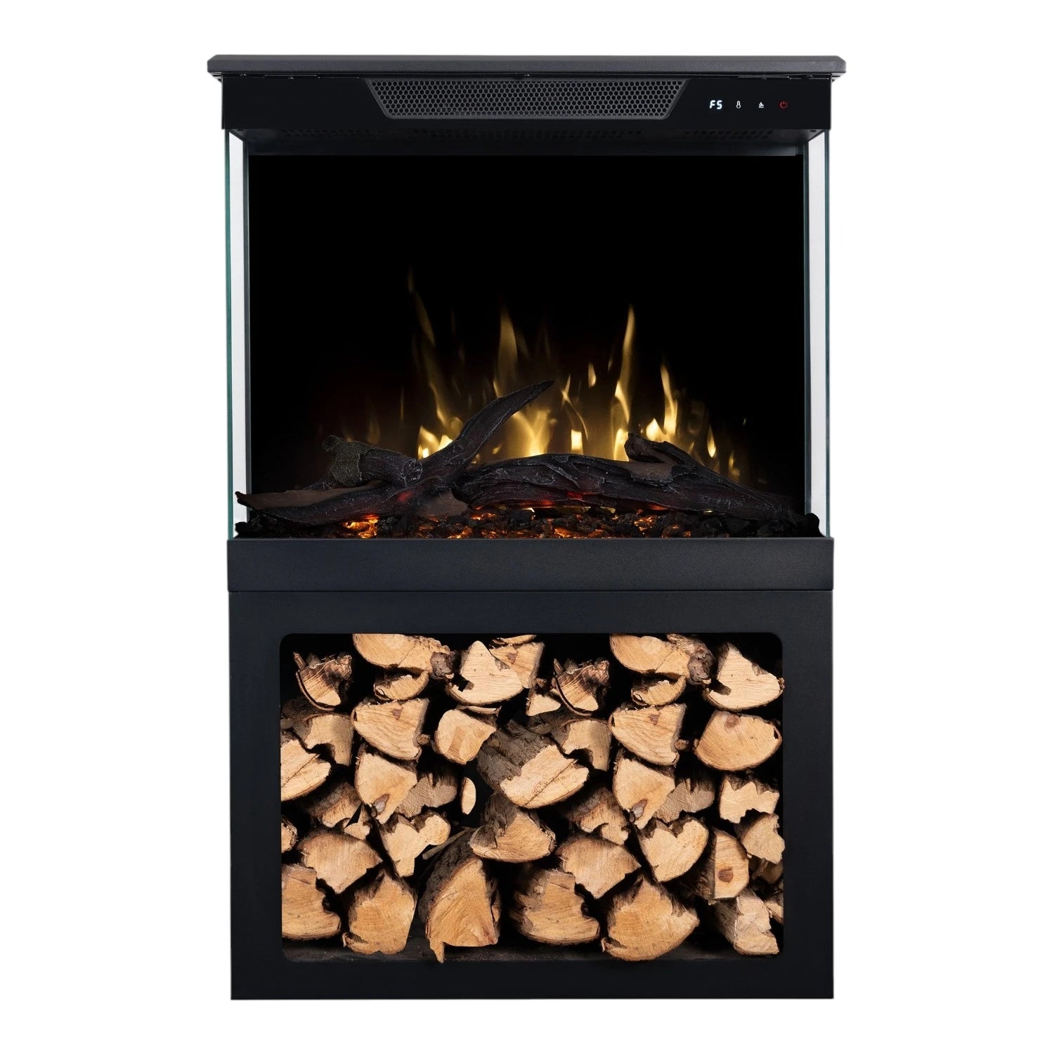 Tower 76 Electric Fireplace with Log Storage