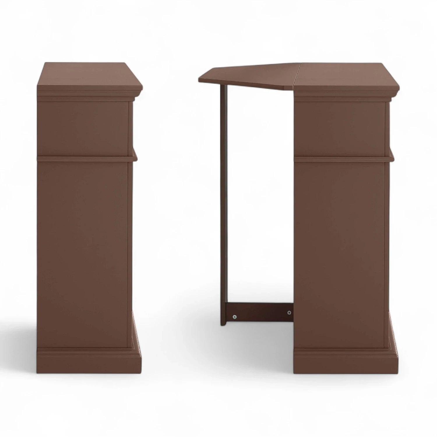 Cheminée électrique Linz 2-en-1 – Marron. Créez un cocon élégant et chaleureux, installation facile et sécurité garantie.
