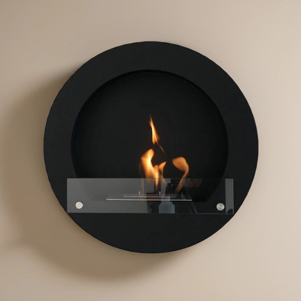 Cheminée ronde en noir