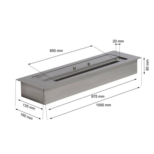Bruciatore a bioetanolo Superiore -  5,0L - 100 cm