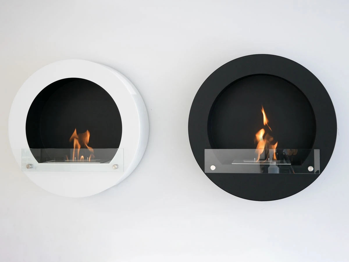 Cheminée ronde en noir