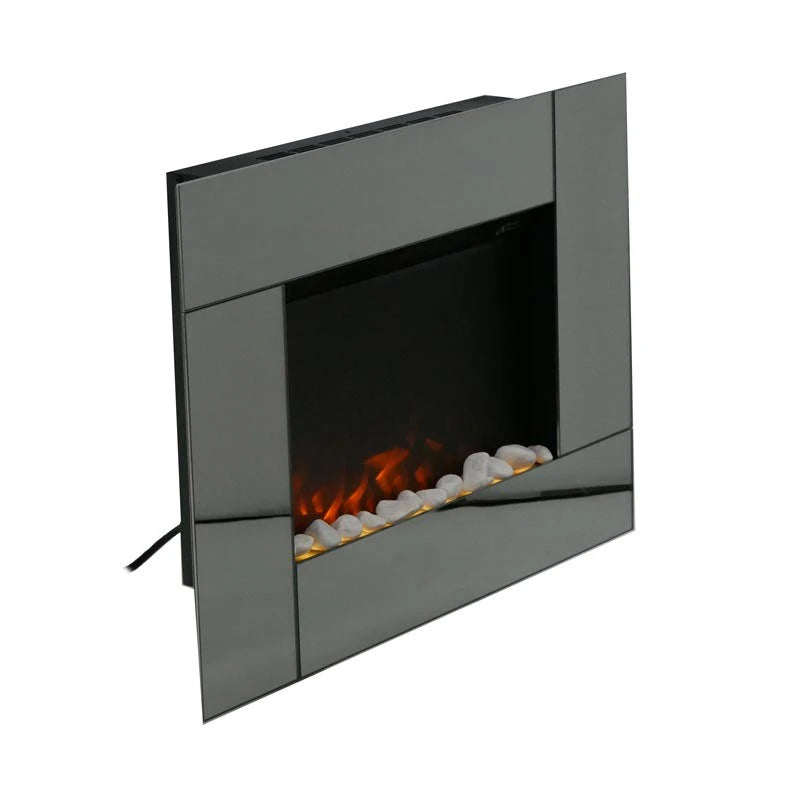 Cheminée électrique murale avec miroir