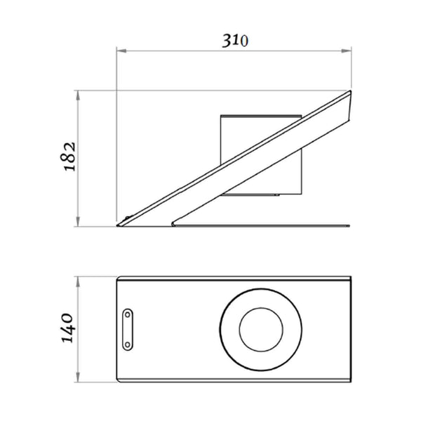 Oblique Single Cheminée de table – Doré
