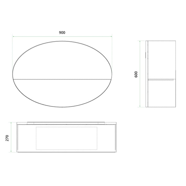 Kjos - Hvid - Væghængt Vanddamp Pejs