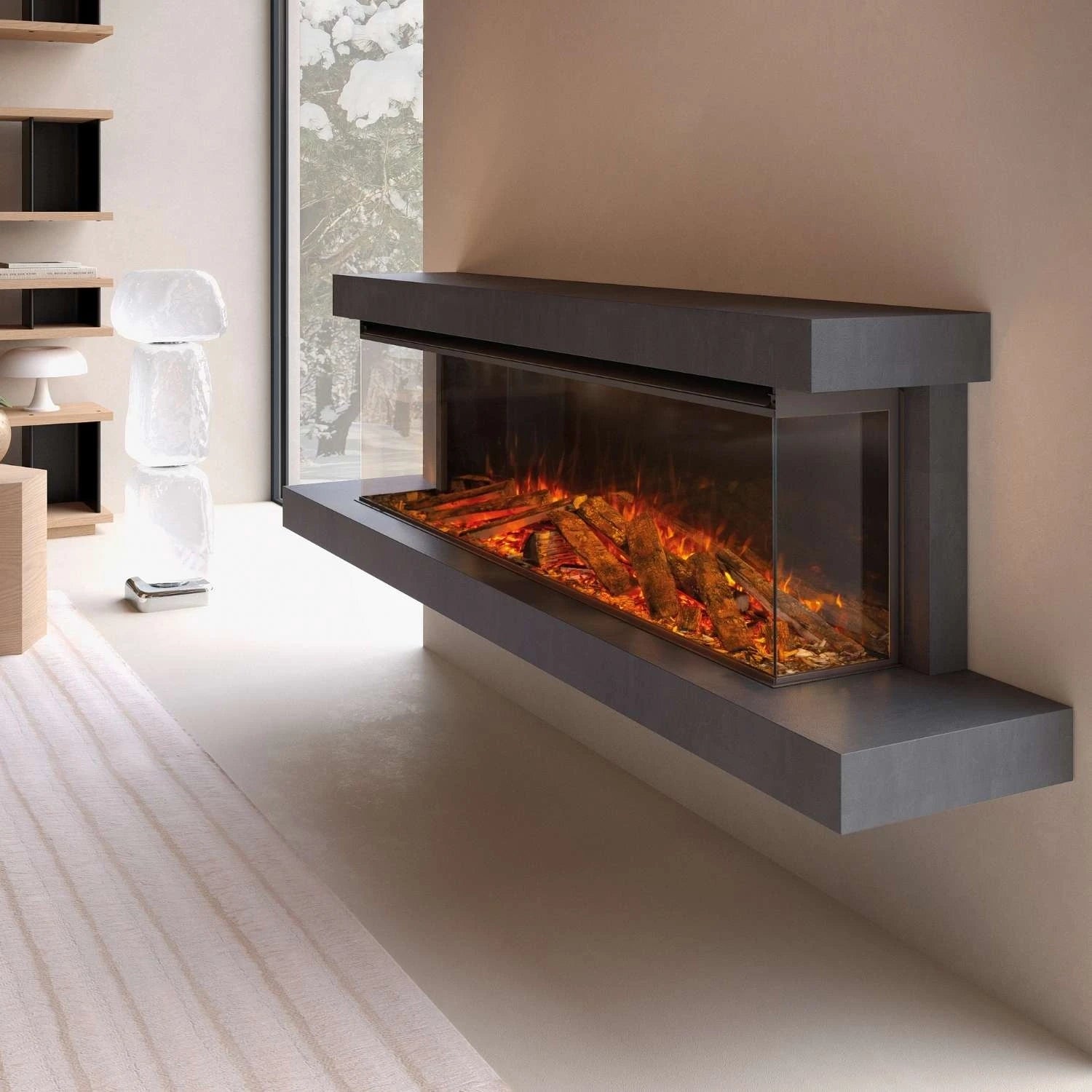 Cheminée électrique murale Lumen 1600 – Anthracite