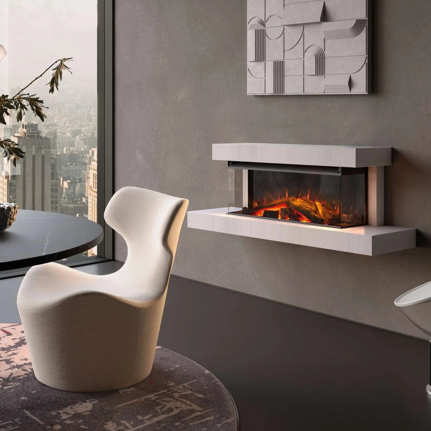 Imaginez la douce lueur du Lumen 870, une cheminée électrique murale habillée de pierre, qui transforme votre intérieur en un cocon chaleureux. Conforme à la norme EN 16647, avec assistance française et vidéos de showroom pour vous guider.