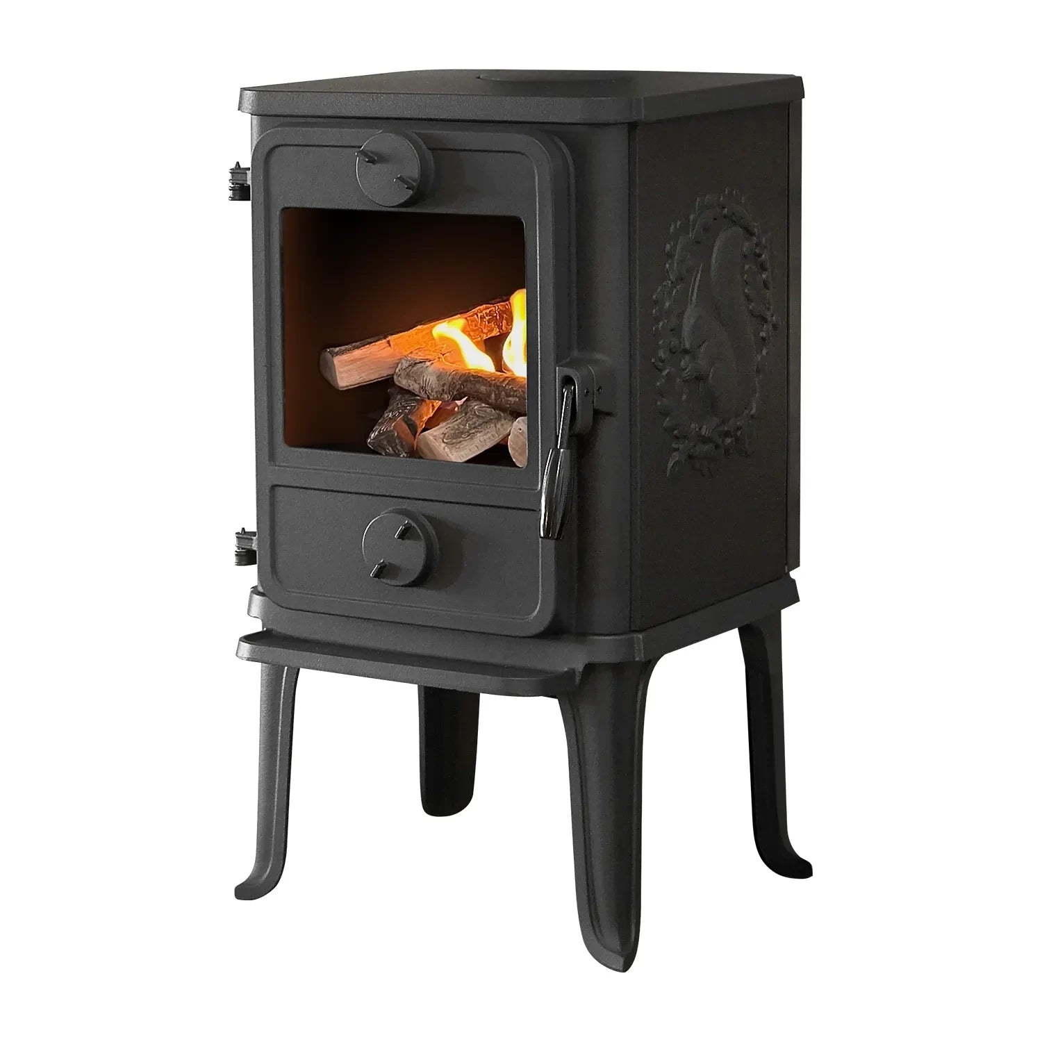 Morsø 1010 – Stufa a bioetanolo con design scoiattolo, gambe da 250 mm