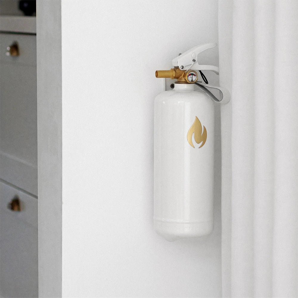 Extincteur Blanc 2 kg - Logo Doré