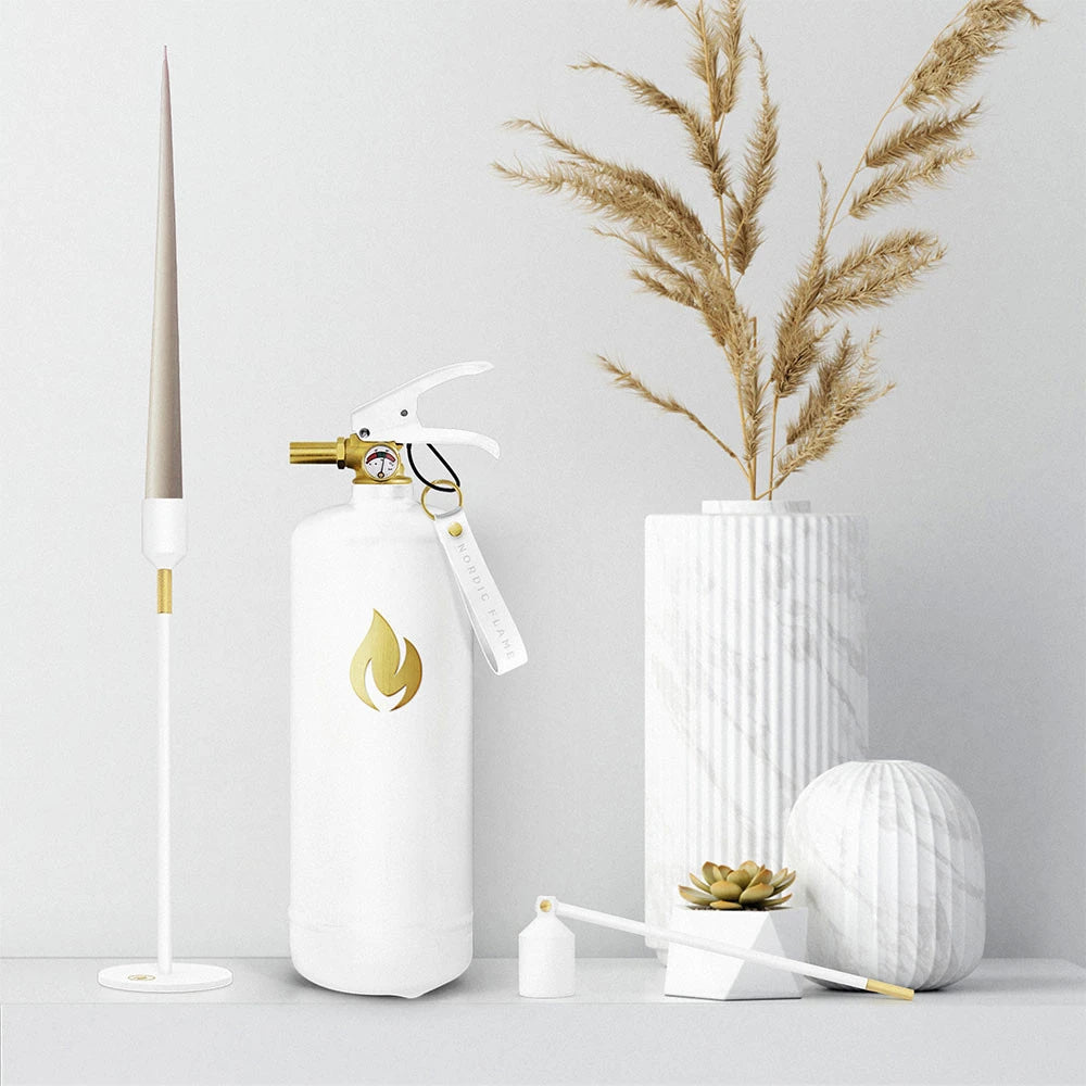 Extincteur Blanc 2 kg - Logo Doré