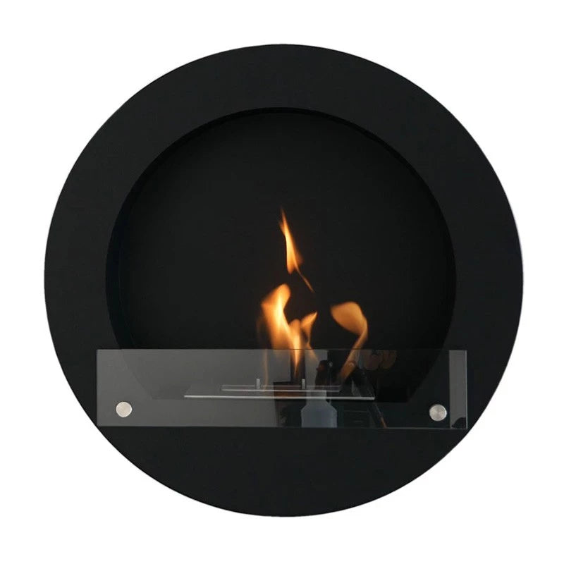 Cheminée ronde en noir